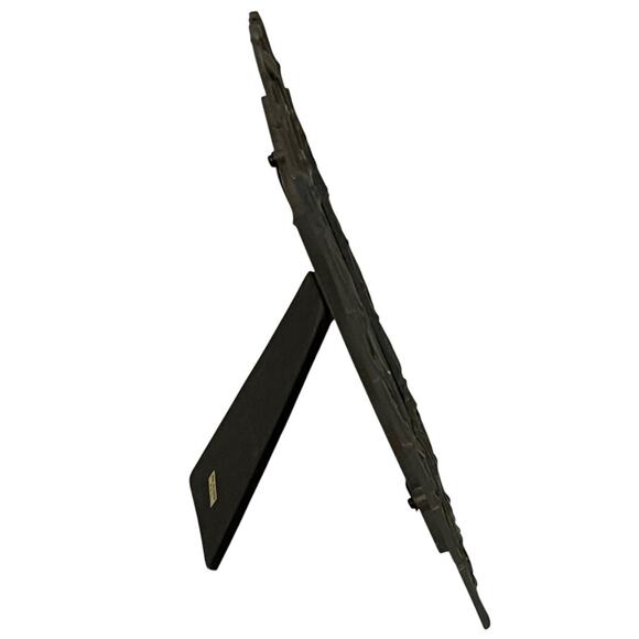 Vintage Faux Bamboo Cast Metal Picture Frame Dark Gray Metal Made in Taiwan ROC - Picture 2 of 10